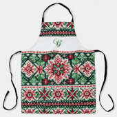 Kerst/Winterbeurs eiland rood & groen Schort (Voorkant)