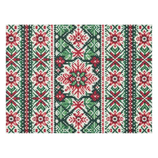 Kerst/Winterbeurs eiland rood & groen Tafelkleed (Voorkant (Horizontaal))