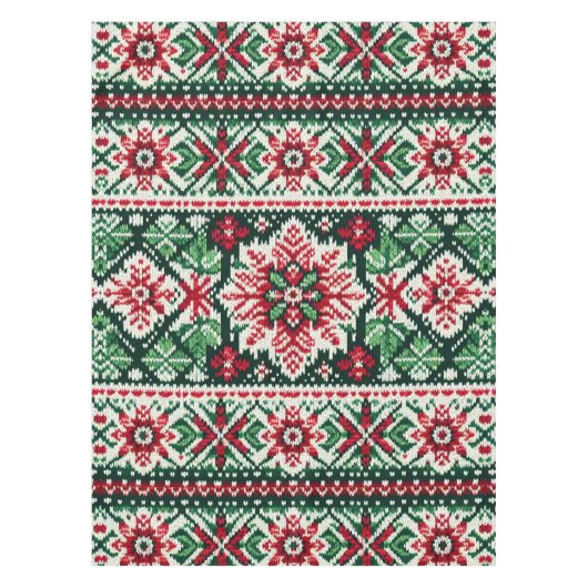 Kerst/Winterbeurs eiland rood & groen Tafelkleed (Voorkant)