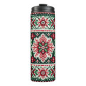 Kerst/Winterbeurs eiland rood & groen Thermosbeker (Voorkant)