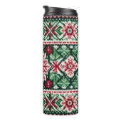 Kerst/Winterbeurs eiland rood & groen Thermosbeker (Geroteerd rechts)