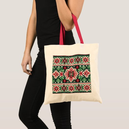 Kerst/Winterbeurs eiland rood & groen Tote Bag (Voorkant (product))