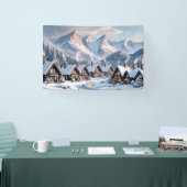 Kerst Winterdorp Achtergrond 1,2 meter lang Spandoek (Beurs)