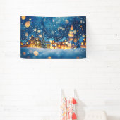 Kerst Winterdorp Achtergrond 1,2 meter lang Spandoek (Insitu)