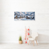 Kerst Winterdorp Achtergrond 6 ft zes voet Spandoek (Insitu)