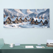 Kerst Winterdorp Achtergrond 6 ft zes voet Spandoek (Beurs)