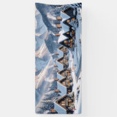 Kerst Winterdorp Achtergrond 6 ft zes voet Spandoek (Verticaal)