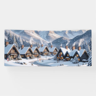 Kerst Winterdorp Achtergrond 6 ft zes voet Spandoek
