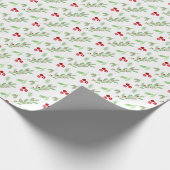 Kerst Wintergroen & Rode Bessen Cadeaupapier (Hoek)