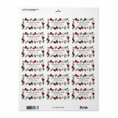 Kerst Wintergroen Rood Lint Etiket (Full Sheet)