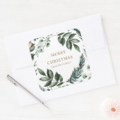 Kerst Wintergroen Vrolijk Kerstfeest Vierkante Sticker (Envelop)