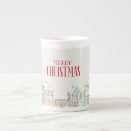 Kerst Winterhuizen vol Cozy Sfeer Porselein Kop