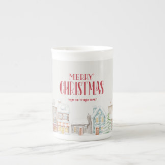 Kerst Winterhuizen vol knusheid Porselein Kop