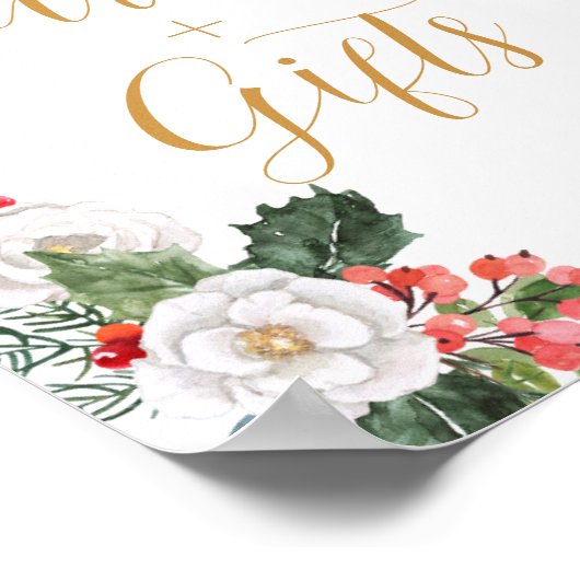 Kerst Winterkaarten en -cadeaus Bruidsdouche Poster (Hoek)