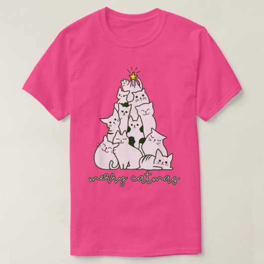 Kerst-winterkattenkerstmis van Merry T-shirt (Design voorkant)