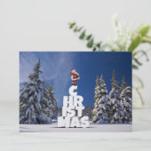 Kerst winterlandschap kaart (Staand voorkant)