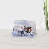 Kerst Winterpaarden Notitie Kaart (Voorkant)