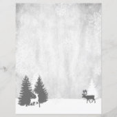 Kerst Winterscape Gepersonaliseerd briefpapier (Achterkant)