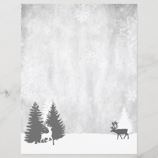 Kerst Winterscape Gepersonaliseerd briefpapier (Achterkant)