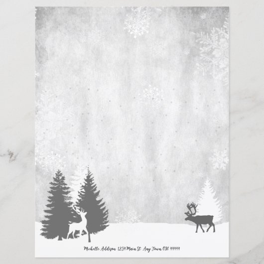 Kerst Winterscape Gepersonaliseerd briefpapier (Voorkant)