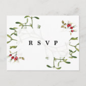 Kerst wintervakantie bruiloft RSVP briefkaart (Voorkant)