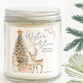 Kerst Winterzonnewende Kaars Label Sticker