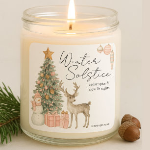 Kerst Winterzonnewende Kaars Label Sticker