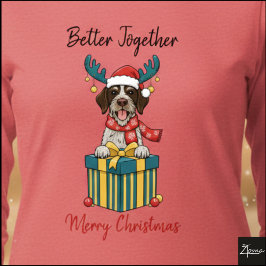 Kerst Wirehaired Pointer Rendier Cadeau Grafisch Tri-Blend Shirt