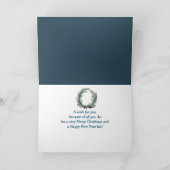 Kerst Wishes Pine Green Krans voor Doctor Feestdagen Kaart (Binnen)