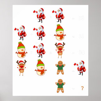 kerst wiskunde grappig poster