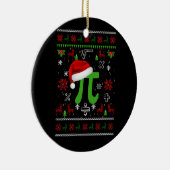 Kerst Wiskunde Pi Santa Hoed Kostuum Xmas Lelijke  Keramisch Ornament (Rechts)