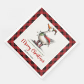 Kerst Wispelturige Gans Grappig Speels Servetten (Hoek)