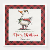 Kerst Wispelturige Gans Grappig Speels Servetten (Voorkant)