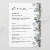 Kerst Wispelturige Rode Strik Krans Eettafel Feest Menu (Voorkant)