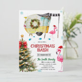 Kerst Wit Afval Bash Uitnodiging (Staand voorkant)