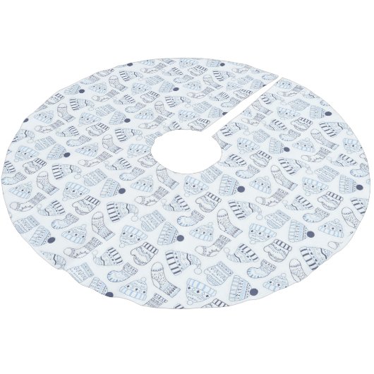 Kerst wit blauw gebreide winter draag kerstboom rok (Gekanteld)