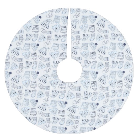 Kerst wit blauw gebreide winter draag kerstboom rok (Voorkant)