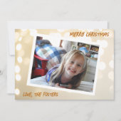 Kerst Wit en Goud Bokeh Foto Vakantie Feestdagenkaart (Voorkant)