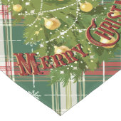 Kerst wit en groen met rood lange tafelloper (Hoek)