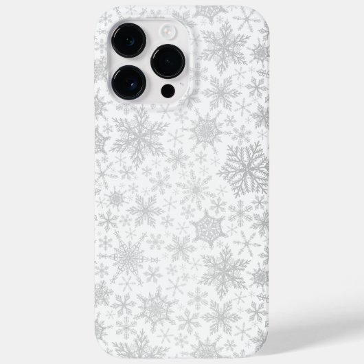 Kerst Wit en Zilver Grijs Sneeuwvlokken Case-Mate iPhone Case (Achterkant)