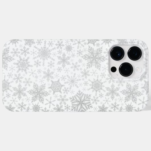 Kerst Wit en Zilver Grijs Sneeuwvlokken Case-Mate iPhone Case (Achterkant (horizontaal))