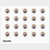 Kerst wit goud bauble team foto logo ronde sticker (Vel)