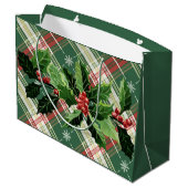 Kerst wit goud geplakt met krans groot cadeauzakje (Achterkant Gekanteld)