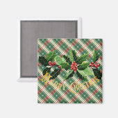 Kerst wit goud geplakt met krans magneet (Voorkant / Achterkant)