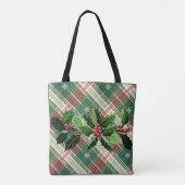 Kerst wit goud geplakt met krans tote bag (Achterkant)
