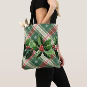 Kerst wit goud geplakt met krans tote bag (Dichtbij)