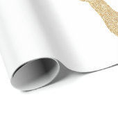 Kerst Wit & Goud Rendier Cadeaupapier (Rol Hoek)