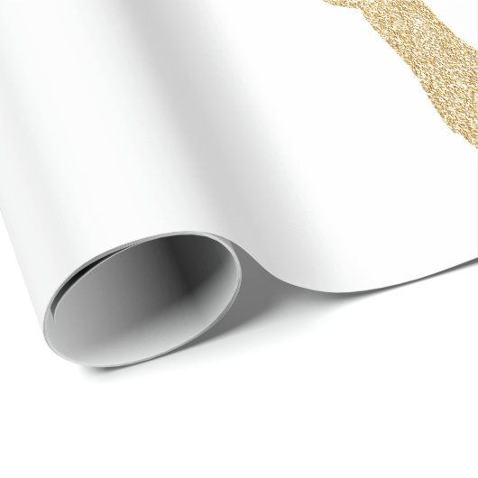 Kerst Wit & Goud Rendier Cadeaupapier (Rol Hoek)