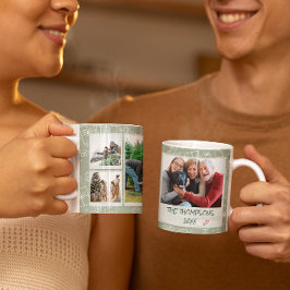 Kerst Wit Groen Doodles 6 Foto Familie Cadeau Koffiemok
