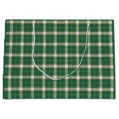 Kerst Wit Groen Geplaagd Grote Geschenktas Groot Cadeauzakje (Voorkant)